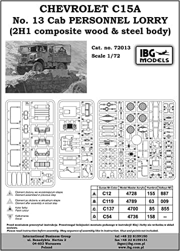 IBG PB72013 1/72 britanska vojska Chevrolet C15A kabina 13 teretni kamion drveni krevet plastični Model