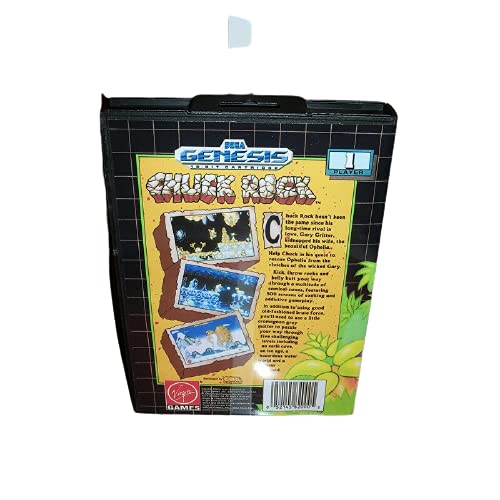 Aditi Chuck Rock 1 nas poklopac sa kutijom i priručnikom za SEGA Megadrive Genesis Video Game Console 16 bitna MD kartica