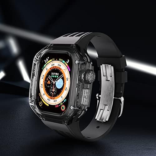 Infri za Apple Watch Ultra 49mm Transparentni fluororubber luksuzni komplet za modifikaciju CASE & BAND za IWATCH seriju 8 mod Kit Watch Band