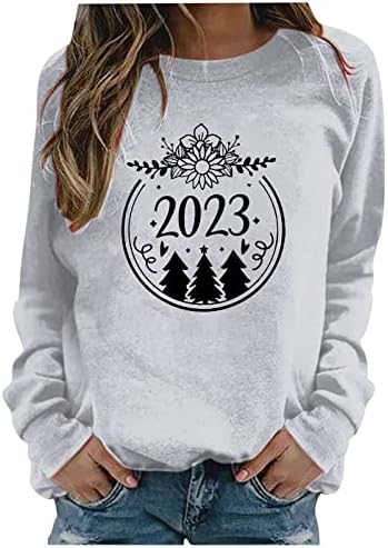 Huankd ženske dukseve pulover od pulover tiskanje majice dugih rukava 2023 Ležerne prilike za kraljevstvo Slatke dukseve