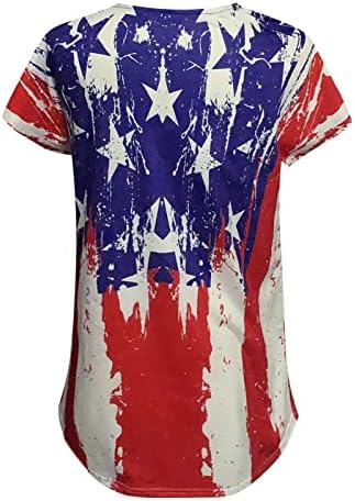 Majice 4. jula za žene Patriotske grafičke majice okrugli vrat kratkih rukava na vrhu ljetne casual bluze
