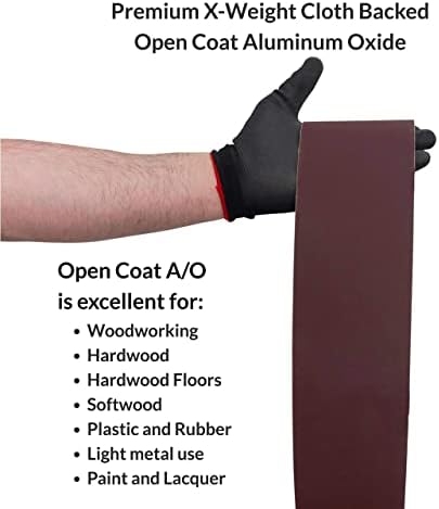 Crvena etiketa Abrazivi 6 x 80 inča 60 Grit Aluminijum oksid Premium kvalitet Višenamjenski brusni pojasevi,