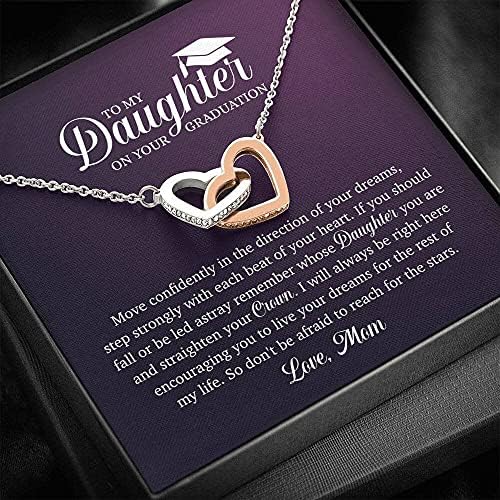 Nakit za poruke, ručno izrađeni ogrlica - personalizirani poklon Diplomirani poklon za kćer -