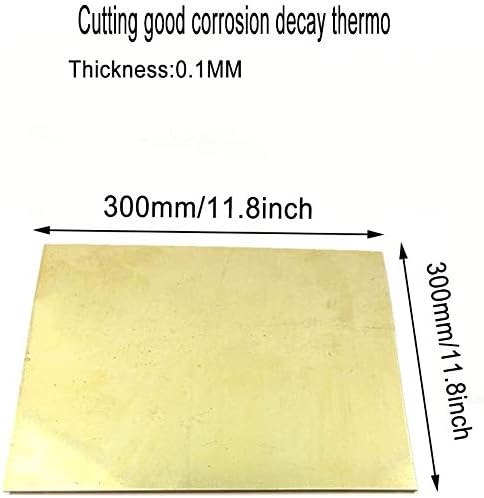 Z stvoriti dizajn mesing ploča H62 mesing ploča ploča industrija DIY eksperiment Debljina lima 0.1 Mm, Širina 300Mm / 11.8, dugo 300Mm/11. 8inch 2kom metalna bakrena folija