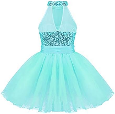 Agoky Girls 'Glitter Seckins Camisole Tutu suknja Gymnastika Leotard baleta plesna haljina kostim