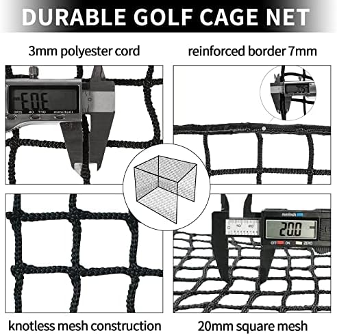 Tongmo Golf Cage Net - 10x10x10ft, golf udara neto i lični raspon vožnje za unutarnju i vanjsku praksu, visi za strop, garažu, podrum ili okvir koji ste napravili
