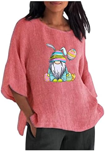 Uskršnje majice za žene GNOME Uskrsna majica smiješna Uskršnja gnome jaja majica casual pamuk