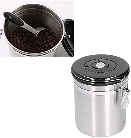 Vtosen posude za kafu sa dobrim zaptivanjem, tegla za kafu od nerđajućeg čelika 304 za skladištenje kafe u zrnu sa poklopcem, posuda za skladištenje kafe kapaciteta 1,5 L za upotrebu u kuhinji