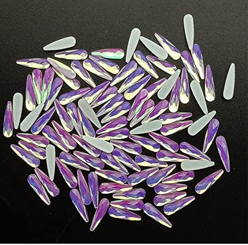 100pcs / torba Nail Art Rhinestones ravni Kristal šareni oblik Raindrop stakleno kamenje za 3D nails art dekoracije -