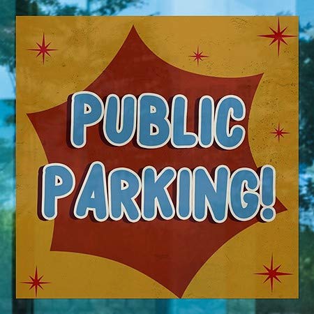 CGsignLab | Javni parking -Nostalgia Burst Clear Window Cling | 24 x24