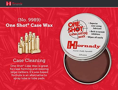 Hornady One Shot Case Dising Wax, 2,25 oz - mane lako, nema ljepljivih ostataka - neposredno pretovar, čini mjerećim slučajevima glatkim i nema problema - alternativa za raspršivanje maziva ili lube