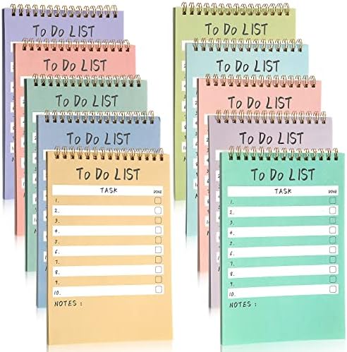 10 pakovanja za popis Notepad Daily Planer Notepad 30 listova Provjera lista Organizator produktivnosti 5 x 7,6 inča otkidaju se za odrasle i dječju ured za djecu dnevno za popis mješovitih boja