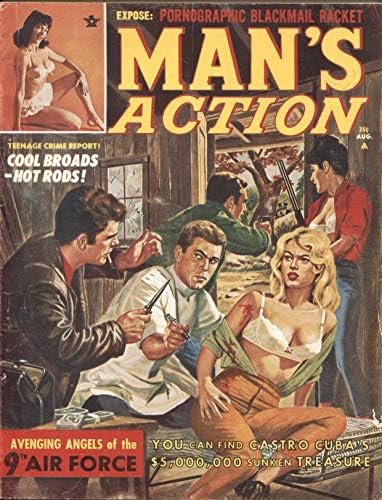 Muška akcija 8/1963-ranjeni pištolj MOLL injekcija-CHEESECAKE-eksploatacija-pulpa