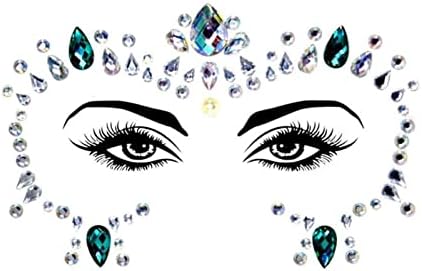 XiangBinxuan Privremene tetovaže 38 Styles Ljepica Sticky GEM naljepnica za šminku za lice Jewel Crystal Festival 3D DIY noćni klub GEM naljepnica za umjetnost