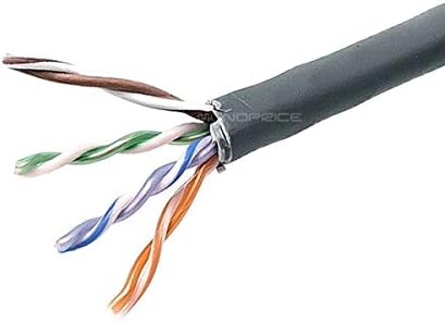 Monoprice Cat6 Ethernet rasuti kabl-mrežni Internet kabl - solidan, 550mhz, UTP, CMP, Plenum, čista gola bakrena žica, 23awg, bez logotipa, 1000ft, siva