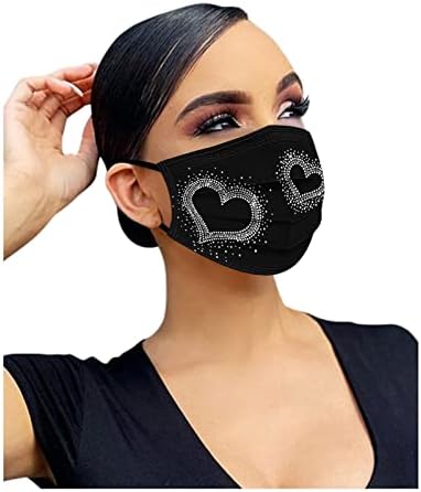 JMETRIE 50pc Rhinestones Print jednokratna maska za lice za odrasle, maska za zaštitu na otvorenom
