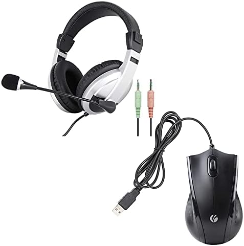 VCOM Wired Computer slušalice i Wired USB mouse Bundle