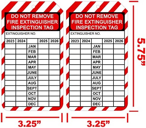 Mjesečni aparat za gašenje požara Record 4-godišnje aparat za gašenje požara Inspekcijski oznake 3,25 x 5,75