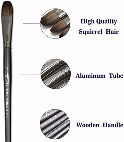 QJPAXL 6 kom / Set profesionalni alat Mix četka za farbanje ulja za kosu četkica za crtanje Filbert olovka za akrilnu Umjetnost