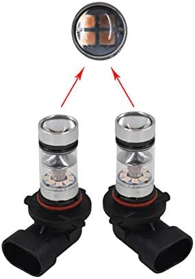munirater 2-Pack 9005 H10 9145 14000k ljubičaste 100w LED sijalice sa projekcionim objektivom za farove, Foglight,