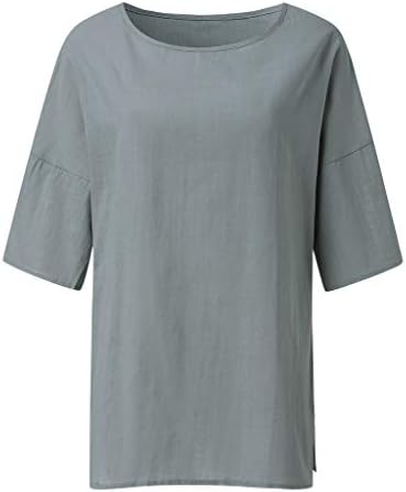 Prevelike posteljine za žene lagane pograde košulje pad ramena 3/4 rukava majica čvrste ležerne