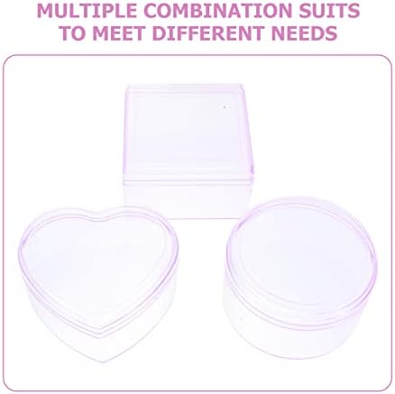 Bestsporble 3pcs plastični nakit kutija za skladištenje srca kutija kvadratna oblika Sundries Sundries Snager