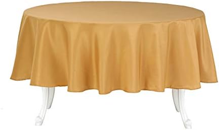 BalsaCircle 90 inčni Zlatni okrugli poliester stolnjak tkanina Tabela Cover posteljina za svadbene zabave banket prijem Događanja kuhinja blagovaona