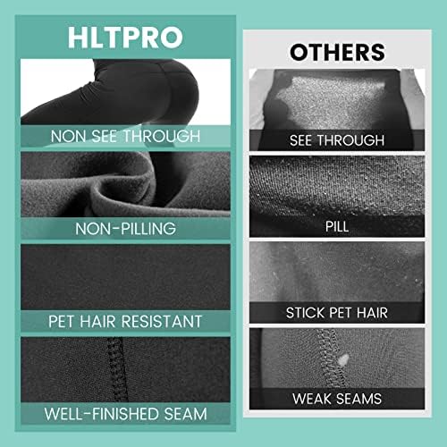 Hltpro 3 Pack Capri gamaše za žene sa džepovima - crni temminijski upravljački sastojci Crvene struke CAPRIS joga hlače za vježbanje
