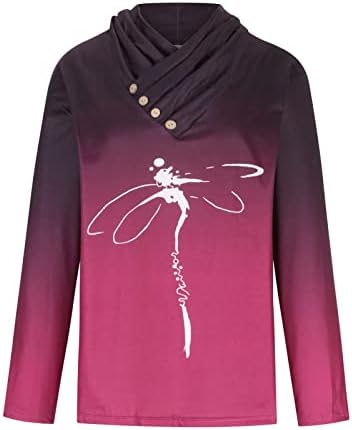 Shusuen ženska jesen / zimski tanki tanak tanko zakriženi vrat Ispiši majicu s dugim rukavima Labavi predimenzionirani duks pulover vrhove