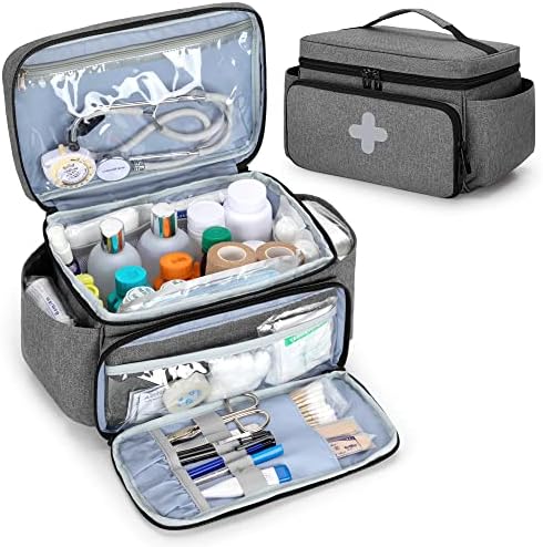 Curmio Mala ljepirna torba prazna, obiteljska kutija za prvu pomoć, Organizator tableta za hitne medicinske potrepštine, siva