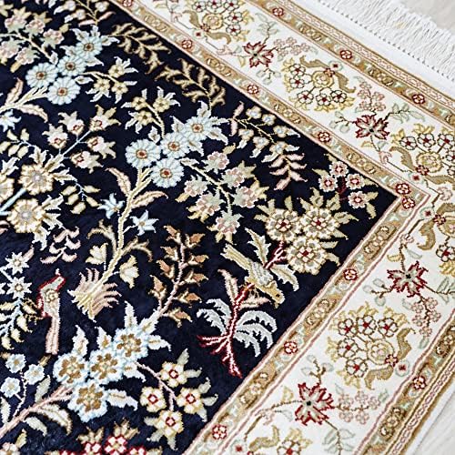 Tianjiang Carpet 3x5ft svileni ručno rađeni tepisi s resama mali Orijentalni cvjetni tepisi Kućni dekor