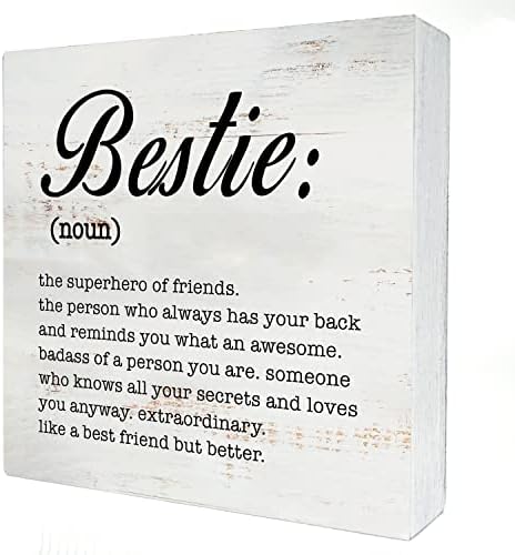 Bestie Definition Drvena kutija znak Home Decor Rustikalna definicija Bestie Drvena kutija znak blok ploča