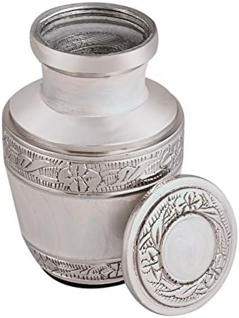 Bijela država urn - Mini kremiranje urn - Black baršunasti mala kutija - bijela urna za ljudski pepeo - mala pogrebna