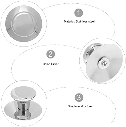 Univerzalni poklopci poklopca lonca zamjena: 4kom kuhinjskog posuđa od nehrđajućeg čelika poklopac poklopca poklopca kvake kvake dugmad poklopac kotlića za tepsiju staklena ručka za lonac