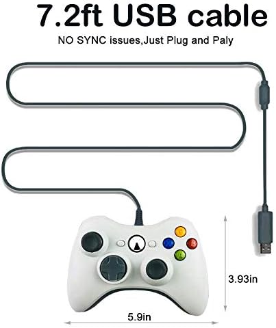 Reiso Xbox 360 kontroler, 7.2 ft USB žičani PC kontroler kompatibilan sa Microsoft Xbox 360 & tanak 360