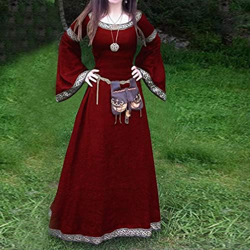 Gotička haljina za žene sa kapuljačom Vintage Maxi haljina Srednjovjekovna sudska haljina Halloween