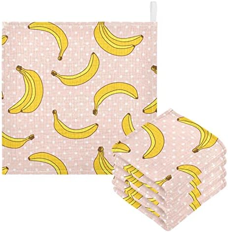 VVFelixl bananas uzorak bebe burpe krpe za djecu za dječake djevojke, pamučni ručnik za bebe za novorođenčad meko i upijaju 11,8 x 11,8 u, 5 paketa ružičasta