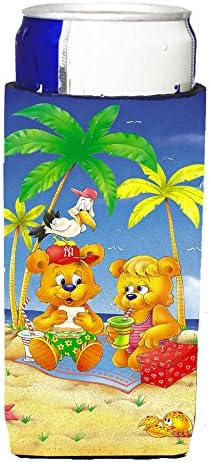 Caroline's bysurs APH0239MUK Teddy Bears Piknik na plaži Ultra Hugger za tanke limenke, može li hladnije rukav zagrliti rukav za piće rukav za piće Izoliran napitak