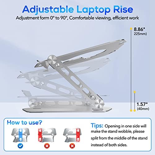 Ergonomski lift za laptop za stol, stabilan držač sa teškim metalnim bazom za veliki tablet uređaj, više