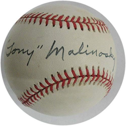 Tony Malinosky Ruka potpisana autogramirana MLB bejzbol Brooklyn La Dodgers Plava - AUTOGREMENA BASEBALLS
