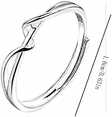 2023 NOVO Ženska moda izvrsna luksuzna rezbarija podesiva vijugava linija ženski prsten Geometrijski prsten hladni stil geometrijski prsten srebrni nakit valoviti 9