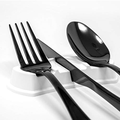 Utillo nasloni za srebrninu za jednokratnu upotrebu | stalak za posuđe | Izbjegavajte klice na prljavim stolovima u restoranu, kući, u pokretu | odmorite svoj pribor za jelo, posuđe, nož, viljušku, kašiku / 3 kutije po 10 / Bijelo