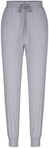 LCEPCY WOMENS Ljetne pamučne pantalone 2023 Mekane casual kravata za vuču elastični struk labavi džepovi jogger hlače