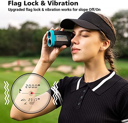Mileeney Golf asortiman sa nagibom za uključivanje / isključivanje, traženje raspona 660 metara sa 6x uvećanjem, brza brava za zastavu s pulsnim vibracijama Golf asortimana za golf trajnica za golf