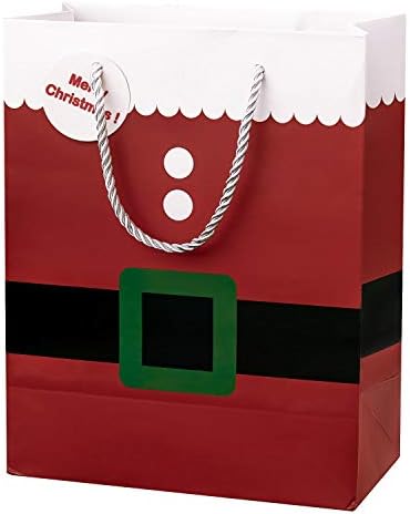 Crisky Sretan Božić Santa Claus poklon torbe, tamnocrvene, srednje torbe 12 kom, 10 x 8x 4