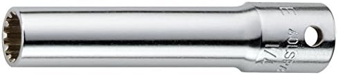 Stahlwille 01021010 Duga spline pogonska utičnica, izrađena od čelika visokih performansi, hromirana sa dodatnim dubokim vijcima za vanjske spline-pogonske vijke, veličine SPLIN-a 5/16 L. 50,8 mm
