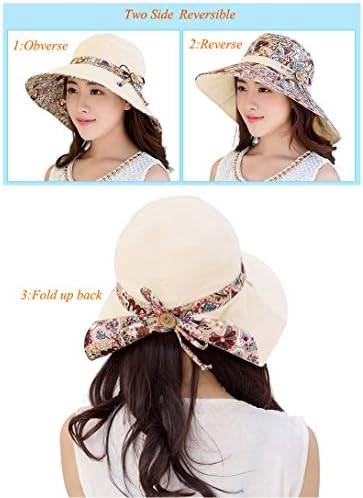 Hindawi Sunčani šeširi za žene Pakirani šešir za sunčanje Široka BRIM UV zaštita od sunčeve kape