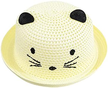 Slamne šešire za sunčanje za djecu Fit i Flare Pull na crtić Cartoon Cat Beach Ljetne kape za fit i bljeskalice