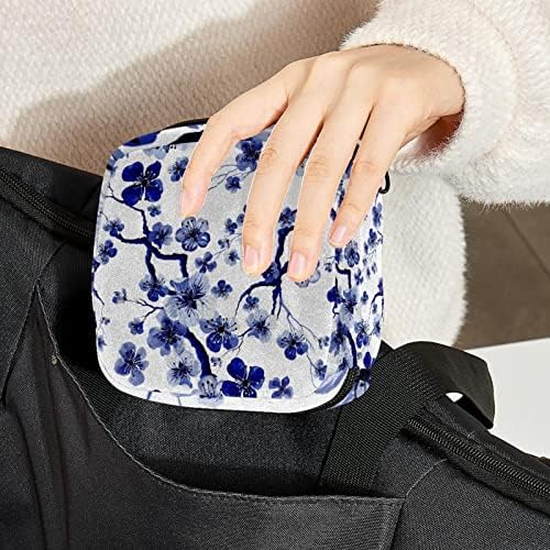 Plava cvjetna kineska mastila boja kozmetičke vrećice za žene - kozmetičke vrećice Žene torbe torbice šminke organizatora za skladištenje šminke torbe za djevojke