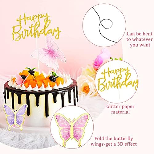 Torta Topper | ručni rad / uključuje 10 Gold Swirl Candles & Cake Cutter / uključuje trepavice za oči | Unicorn potrepštine / Unicorn Cake dekoracije za djevojčice, Rođendanska zabava, Baby Shower & Vjenčanje